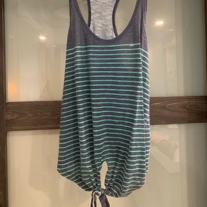 Stripped razor back tank top